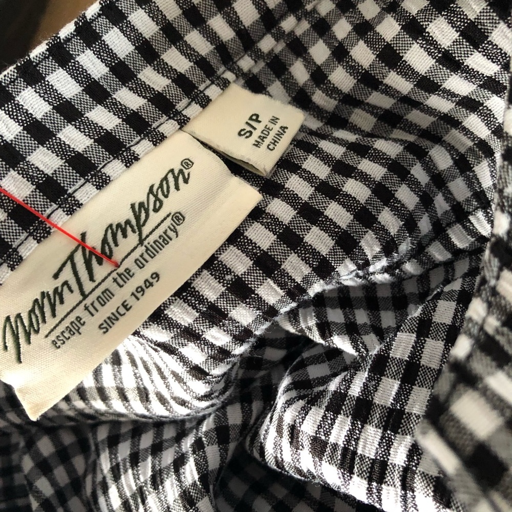 Black Checkered Button Down Dress - image 7